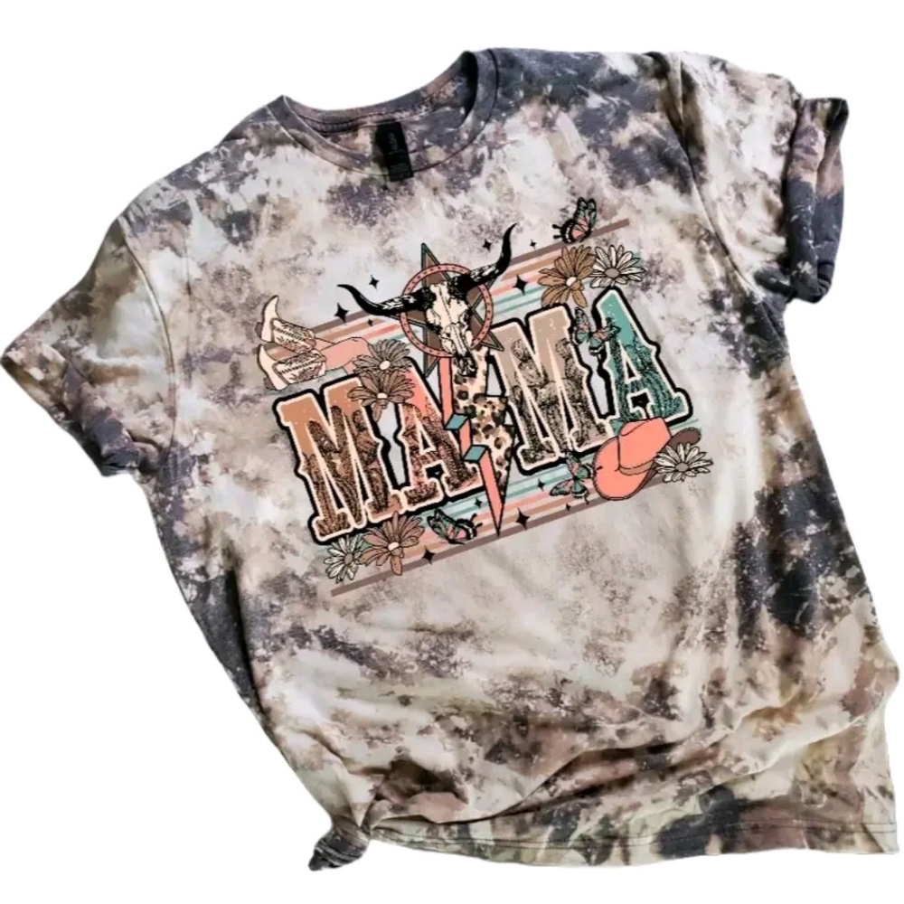 New Western Mama Sublimation Bleach Tee